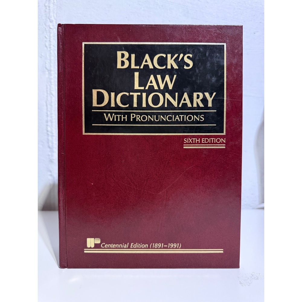 Black's Law Dictionary 6th Edition Centennial 1990 Hardcover With Pronunciations